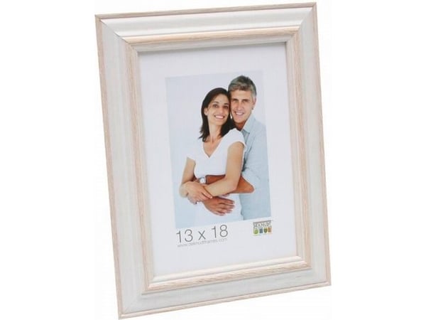 Deknudt S221H1, Enkel bilderamme, Tre, Beige, Hvit, 13 x 18 cm, Rektangulær, 180 mm