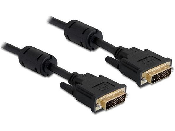 Delock - DVI-kabel - DVI-I (hann) til DVI-I (hann) - 5 m - svart