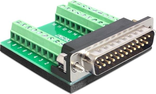 Delock - Seriell adapter - 9-pins terminalblokk (hunn) til DB-25 (hann)