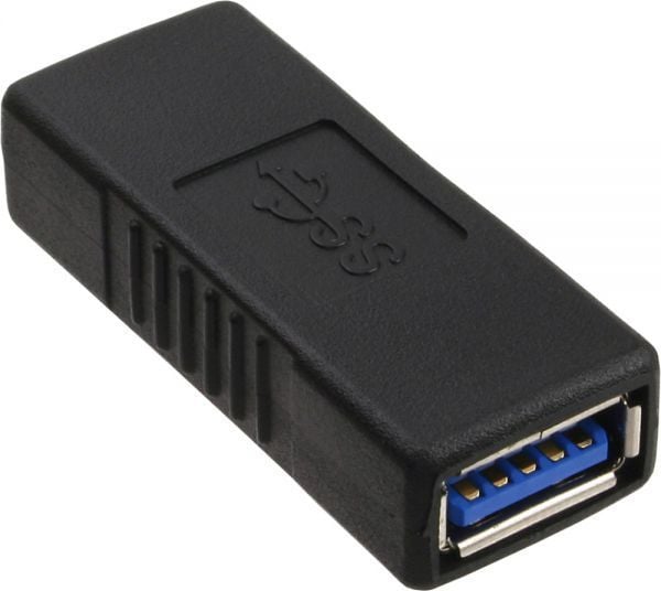 InLine 35300P, USB 3.0 A female, USB3.0 A, Svart
