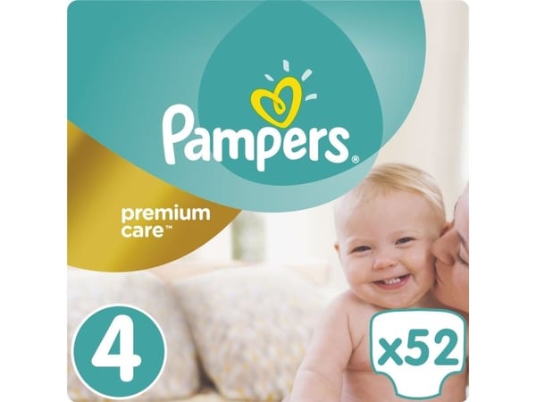 Pampers Premium Care, 7 kg, 18 kg, Vit, 9 månad (er), 12 månad (er), 52 styck