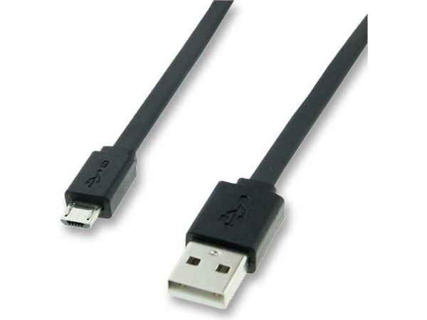 ROLINE USB 2.0 A - Micro B, M/M, 1m, 1 m, USB A, Micro-USB B, USB 2.0, Hankjønn/hankjønn, Sort