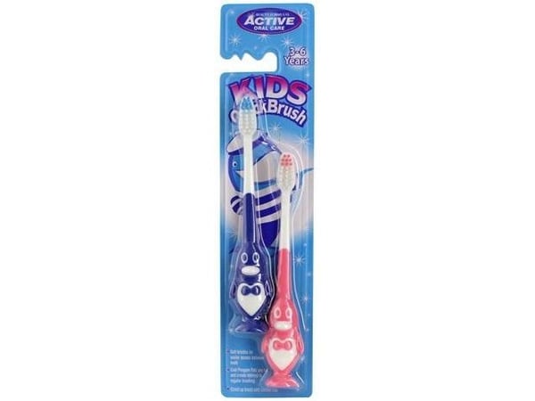 ACTIVE ORAL CARE_Kids Quick Brush 3-6 Years hammasharjat lapsille Pingviini 2kpl. ACTIVE ORAL CARE_Kids Quick Brush 3-6 Years hammasharjat lapsille Pingviini 2kpl.