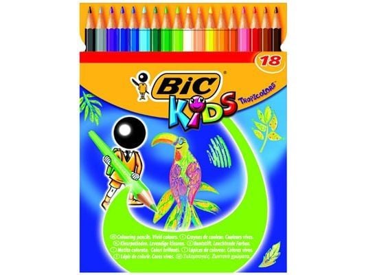 BIC Tropicolors, Flerfarget, 18 stykker