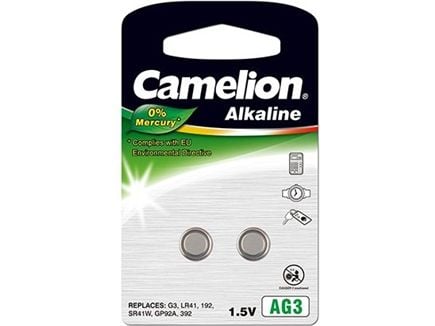 Camelion AG3-BP2 - Batteri 2 x LR41 - Alkalisk - 28 mAh