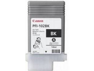 Canon PFI-102 BK - 130 ml - svart - original - bläcktank - för imagePROGRAF iPF510, iPF605, iPF650, iPF655, iPF710, iPF720, iPF750, iPF755, LP17, LP24