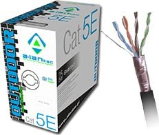 ALANTEC - Bulkkabel - 305 m - F/UTP (folieöverdraget oskärmat tvinnat par) - CAT 5e - utomhus, fast - svart