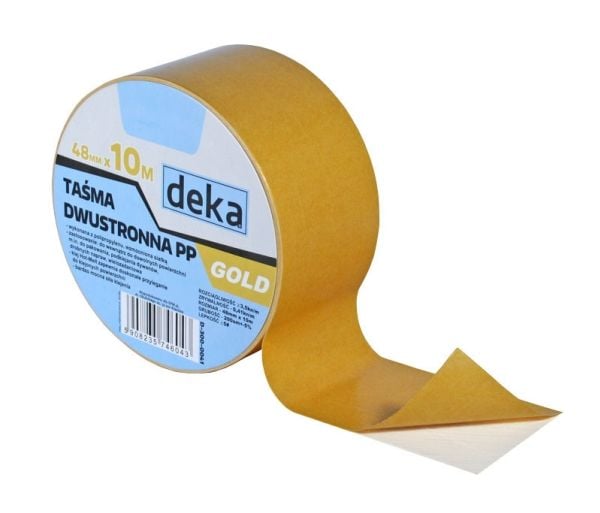 Dobbeltsidig tape PP GOLD 48mm x 10m - D-300-0041