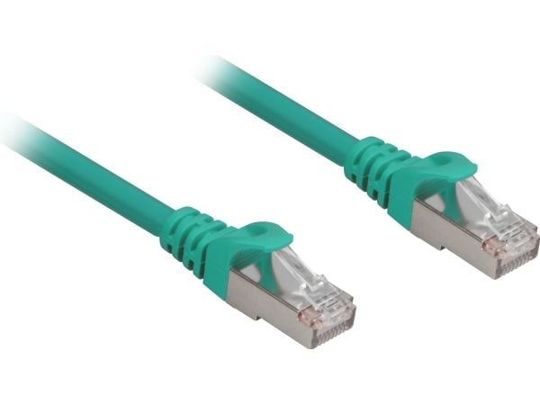 Sharkoon - Koblingskabel - RJ-45 (hann) til RJ-45 (hann) - 25 cm - CAT 6a - grønn