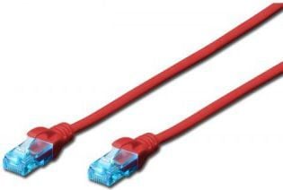 DIGITUS Ecoline - Patch-kabel - RJ-45 (hane) till RJ-45 (hane) - UTP - CAT 5e - startad - röd