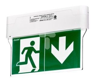 Nødlysarmatur AWEX ARROW N IP44 1W 1h to-funksjon dobbeltsidig med autotest ARN/1W/BSA/AT/WH