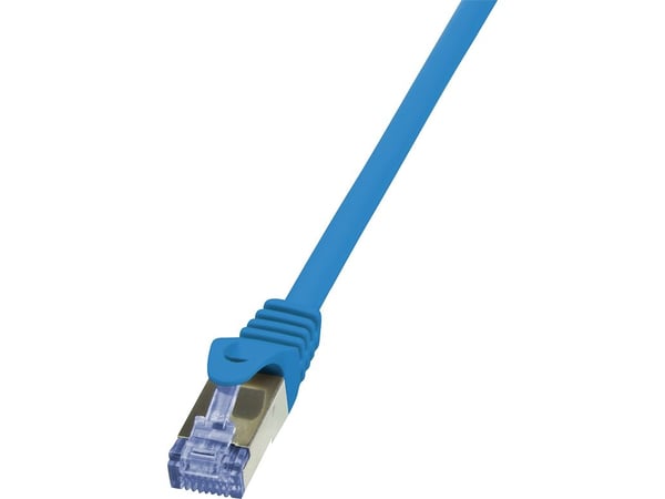 LogiLink PrimeLine - Koblingskabel - RJ-45 (hann) til RJ-45 (hann) - SFTP, PiMF - CAT 6a - halogenfri, formstøpt, uten hindringer - blå