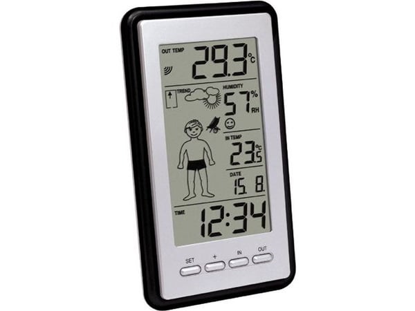 Technoline WS 9632 IT, Sort, Utendørs Barometer, Termometer, Termometer, 100 m, Batteri
