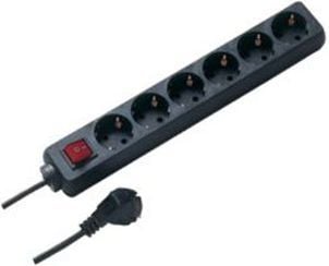 REV 0512380555, 6 AC-pistorasia(a), Sisätila, 1,5 mm², Musta, 250 V, 50 Hz
