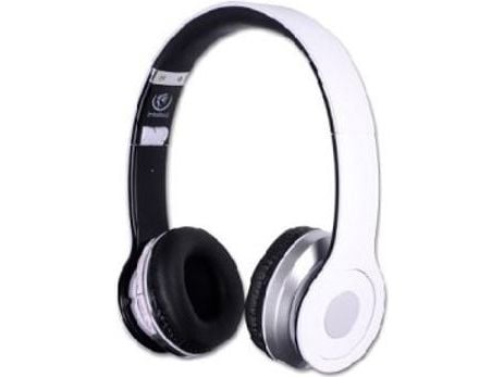 Rebeltec CRYSTAL - Hodetelefoner med mikrofon - on-ear - Bluetooth - trådløs - hvit
