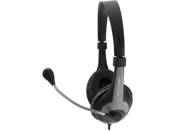 Esperanza ROOSTER - Headset - fullstorlek - kabelansluten - svart/grå