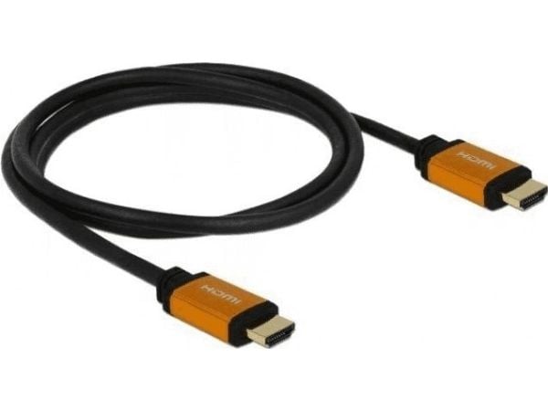 Delock - HDMI-kabel - HDMI hann til HDMI hann - 1.5 m - trippel beskyttelse - svart, gull - 8K-støtte