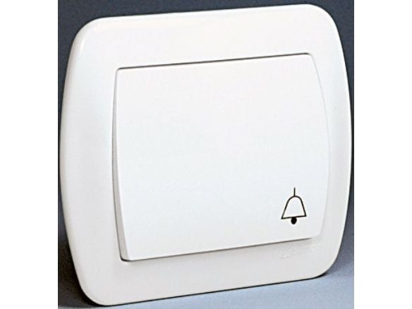 Kontakt-Simon AD1/11, Tryckknappsbrytare, Vit, Plast, IP20, 250 V, 10 A