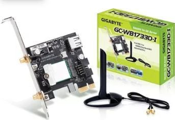 Gigabyte GC-WB1733D-I, Intern, Trådløs, PCI Express, WLAN / Bluetooth, Wi-Fi 5 (802.11ac), 1733 Mbit/s