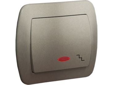 Kontakt-Simon AW6L/29, Satin stål, Plast, IP20, 250 V, 10 A, 90 mm