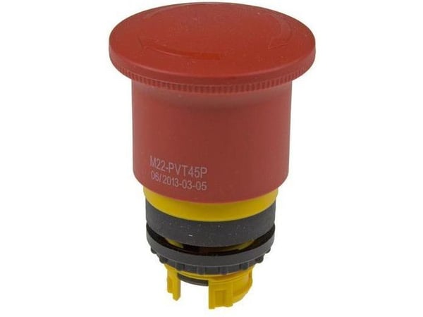 Eaton M22-PVT45P, Painikekytkin, Langallinen, Musta, Punainen, Keltainen, IP66, IP67, IP69K, UL, CSA, 45 mm