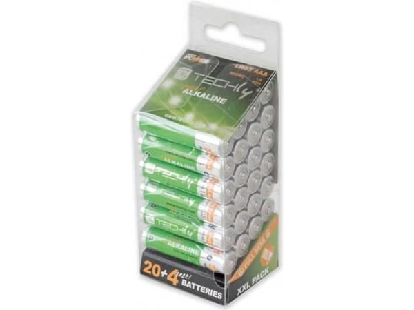 Techly LR03 AAA 1.5V, Engangsbatteri, AAA, Alkalinsk, 1,5 V, 24 stykker, Flerfarget
