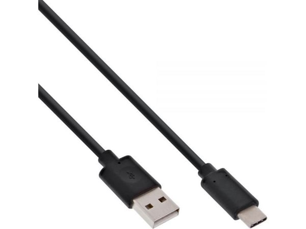 InLine 35734, 1,5 m, USB C, USB A, USB 2.0, Hankjønn/hankjønn, Svart