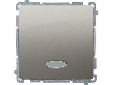 Kontakt-Simon BMW1L.01/29, Plast, Satinstål, IP20, IP44, 250 V, 10 A, 75 mm