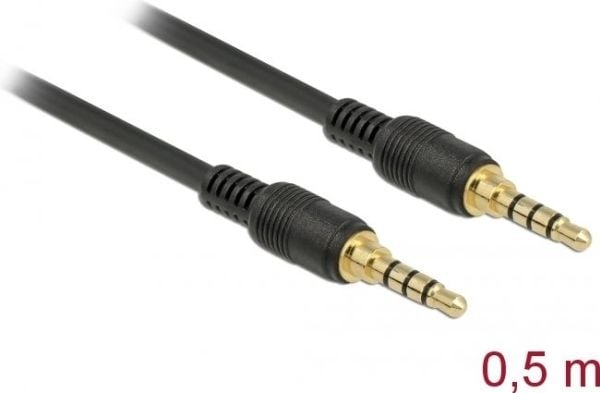 DeLOCK 85592, 3.5mm, Uros, 3.5mm, Uros, 0,5 m, Musta