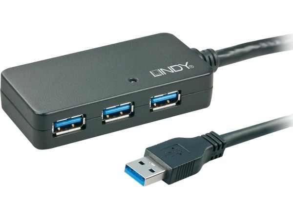Lindy 43159, USB 3.2 Gen 1 (3.1 Gen 1) Type-A, USB 3.2 Gen 1 (3.1 Gen 1) Type-A, 5000 Mbit/s, Musta, Muovi, Pyöreä kaapeli