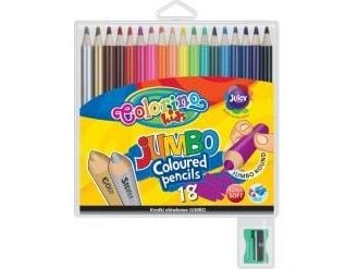 Värikynät Colorino Kids Jumbo 18 väriä teroittimella, suuri, pyöreä