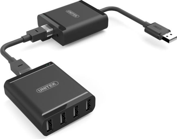 Unitek USB2.0 Extender Over RJ45 + 4-Port Hub - USB-forlængerkabel - USB 2.0 - op til 60 m