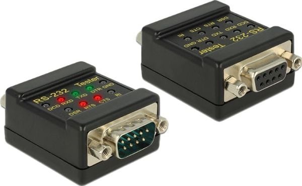 Delock RS-232 Tester DB9 female > DB9 male - Nettverkstester