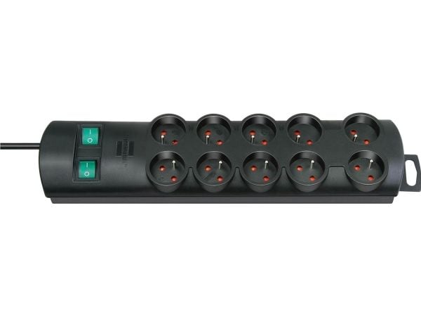 Brennenstuhl 1153304120, 10 AC-pistorasia(a), Musta, IP20, 2 m, 760 g, 500 mm
