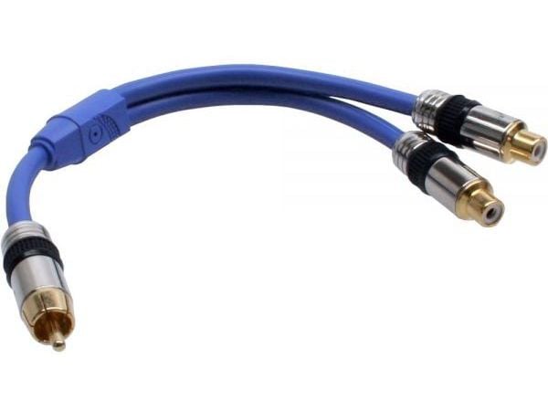 InLine 89924P, RCA, Hanstik, 2 x RCA, Hunstik, 0,25 m, Blå