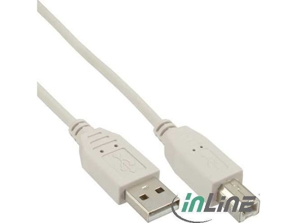 InLine 34557H, 7 m, USB A, USB B, Hankjønn/hankjønn, 0,48 Gbit/s, Beige