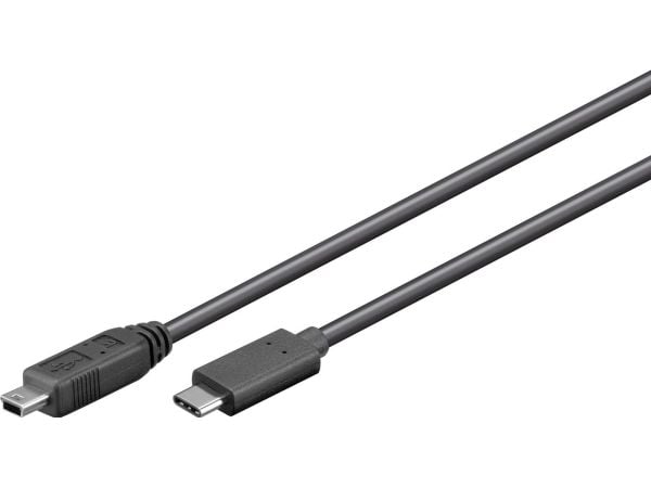 MicroConnect - USB-kabel - 24 pin USB-C (hann) til mini-USB type B (hann) - USB 3.2 Gen 1 - 50 cm - svart