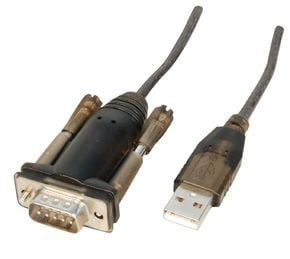 Lindy 42855, Grå, Gjennomsiktig, 1,5 m, USB Type-A, RS-232, Hankjønn, Hankjønn
