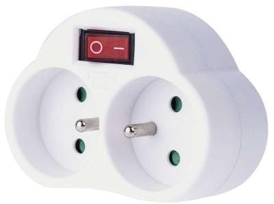Emos Plugg splitter 2-stikkontakter m/u hvit (P0062)