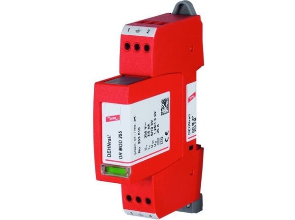 DEHN DR M 2P 255 FM, Pääte, 230 V, 50 - 60 Hz, 5000 A, Punainen, Termoplastinen
