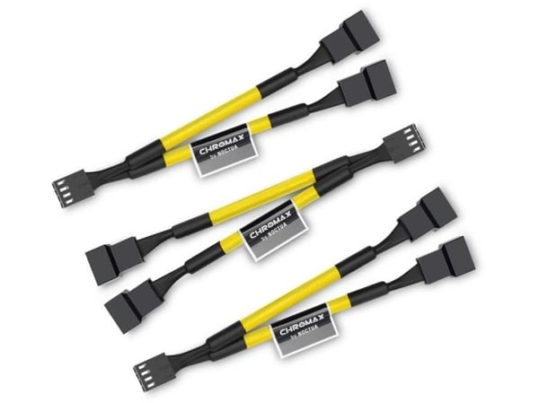 Noctua NA-SYC1 CHROMAX.YELLOW, Kabelforlengelse, Gult, Hunkjønn, Hunkjønn, 115 mm, 3 stykker