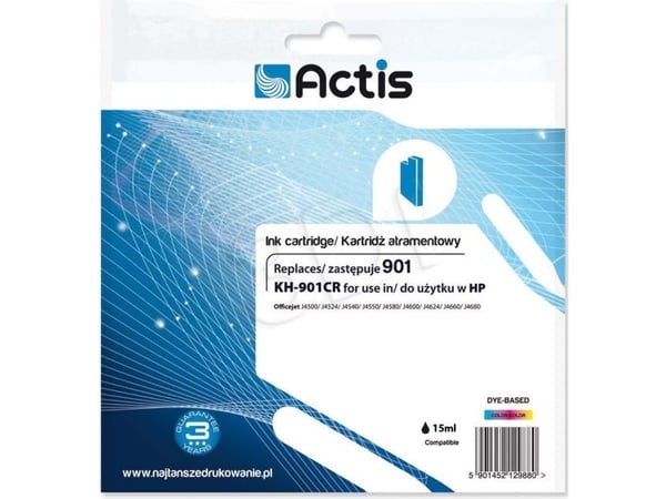 Actis KH-901CR Muste (korvaava HP 901 CC656AE; Standard; 21 ml; väri)