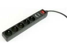 Gembird EnerGenie SPF5-C-5 - Strømstødsbeskytter - AC 250 V - output-stikforbindelser: 5 - sort