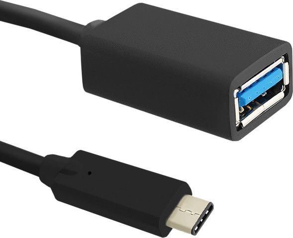 Qoltec - USB-kaapeli - USB-C (han) til USB Type A (hun) - USB 3.0 - 50 cm - omvendelig C-stikforbindelse (omavendelig C-stikforbindelse)
