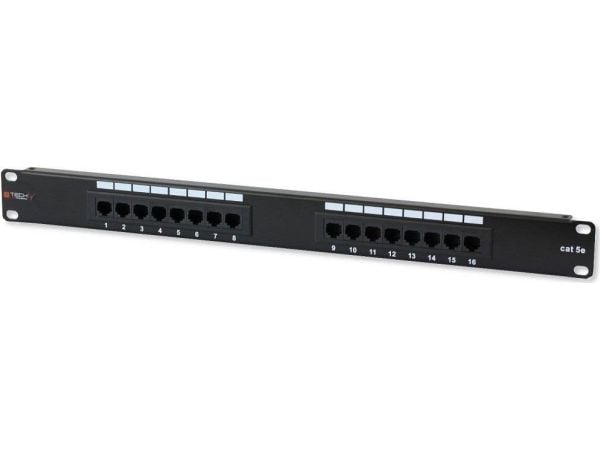 Techly 16 x RJ45 Cat.5E, IEEE 802.3, IEEE 802.3ab, IEEE 802.3u, 10/100/1000Base-T(X), Raskt Ethernet, Gigabit Ethernet, 1000 Mbit/s, RJ-45, Gull