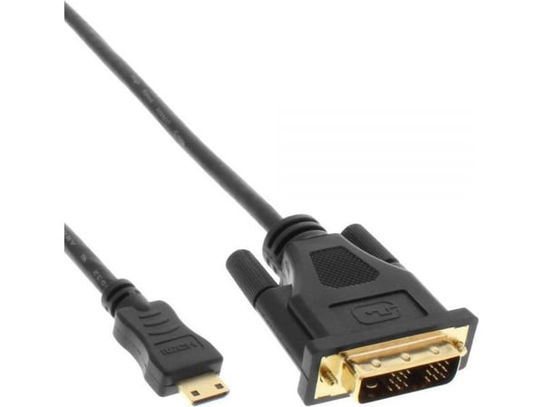 InLine 17474P, 0.5 m, HDMI Type C (Mini), DVI, Hanstik, kultainen