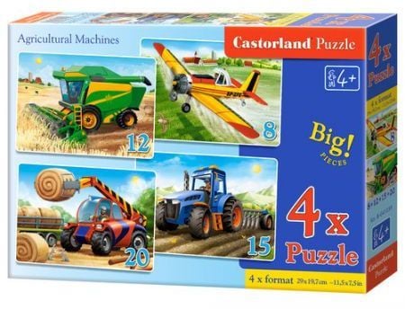 Castorland puslespill x 4 - Landbruksmaskiner (257318)