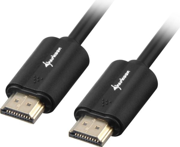 Sharkoon - HDMI-kabel med Ethernet - HDMI hann til HDMI hann - 2 m - skjermet - svart - 4K-støtte