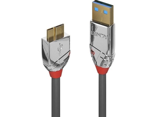 Lindy 36658, 2 m, USB A, Micro-USB B, USB 3.2 Gen 1 (3.1 Gen 1), 5 Gbit/s, Grå