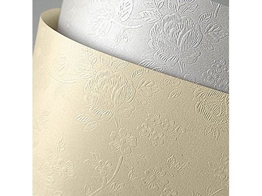 Argo dekorpapir Argo floral diamant hvit 220g A4 20 ark